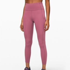Lululemon FAST AND FREE TIGHT II 25" *NULUX. Plumful Pink Mauve Leggings